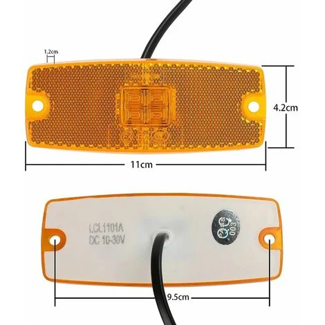 GTA Piece 12V/24V Luci Di Posizione A LED Ambra Con Riflettore Luci Di Posizione Laterali Per Rimorchio, Camion, Roulotte, Camper (giallo/giallo) 5 GTA Piece 12V/24V Luci Di Posizione A LED Ambra Con Riflettore Luci Di Posizione Laterali Per Rimorchio, Camion, Roulotte, Camper (giallo/giallo) - immagine 3