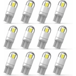 12 Pcs 194 LED Lampadina Per Auto 3030 Chipset 2SMD T10 194 168 W5W Lampadina LED A Cuneo 1.5W 12V Targa Di Cortesia Step Map Lights Luci Del Bagagliaio Luci Di Ingombro (bianco)