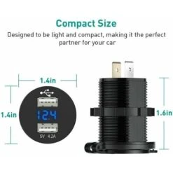 Presa USB 12V Caricabatteria Da Auto 5V 4.2A Caricabatteria Da Auto USB Impermeabile Adattatore Per Accendisigari Con Voltmetro Digitale Per Motocicli -Offerta economica Michelin 85912450 4