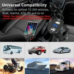 Presa USB 12V Caricabatteria Da Auto 5V 4.2A Caricabatteria Da Auto USB Impermeabile Adattatore Per Accendisigari Con Voltmetro Digitale Per Motocicli -Offerta economica Michelin 85912450 5