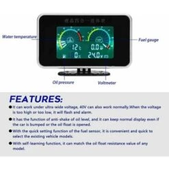 4-in-1 Auto LCD Digitale Manometro Olio Tensione Temperatura Acqua Indicatore Carburante Strumento Universale 9-36V Per Auto Camion SUV RV Nero -Offerta economica Michelin 86182538 3