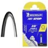 Michelin Lithion.3, Copertura Per Bicicletta Unisex Adulto, Nero, 700X25 & Airstop Camera D'Aria Per Bicicletta (700 C, 25-32 Mm Con Valvola Francese 40 Mm) -Offerta economica Michelin 88570585 1