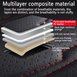 Coprisedile Per Auto Universale Cuscino Per Sedile In Pelle PU A 5 Posti Nero + Bianco -Offerta economica Michelin 88715723 2