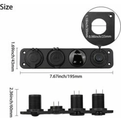 Pannello Interruttori Marini 4 In 1, Doppia Presa USB 12V 4.2A, Caricabatterie, Presa E Voltmetro LED E Accendisigari -Offerta economica Michelin 92047653 3