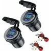 2 Pezzi 12V/24V Caricabatteria Da Auto USB QC 3.0 Adattatore Impermeabile A Doppia Porta Ricarica Rapida 36W Con LED Voltmetro Digitale Per Barca Moto Camion SUV -Offerta economica Michelin 93247167 1