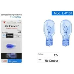 Trade Shop - Lampadine Posizione T15 W16w 12v Auto 16w Luce Fredda Alogena No Canbus L-p134