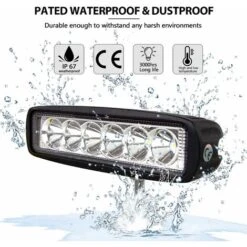 Faretto Da Lavoro A LED Barra LED 12V 18W 15cm Faretto LED Per Auto Impermeabile IP67 Faretto Fendinebbia Luci Da Lavoro A LED Per 4x4 Motocicletta Camion Trattore SUV Barca -Offerta economica Michelin 95468071 3