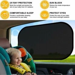 Parasole Per Auto Per Bambini, MOLTO SCURO Protezione Dai Raggi UV/dal Calore, Tendine Parasole Autoadesive Per Bambini, Veloce/Facile Da Installare, Custodia Inclusa, Dimensioni 51x31 Cm (4 Pezzi) -Offerta economica Michelin 97078483 3