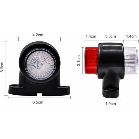 2pcs 8LED Rosso Bianco Luci Di Posizione Laterali Per Rimorchio 12V 24V 5 2pcs 8LED Rosso Bianco Luci Di Posizione Laterali Per Rimorchio 12V 24V - immagine 3
