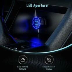 Caricabatteria Da Auto Caricabatteria Da Auto Tachigrafo Da Auto Alimentatore Diaframma Luce Dual Usbqc3.0 Ricarica Rapida Nero -Offerta economica Michelin 97874738 4