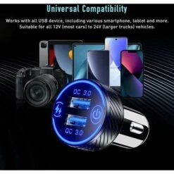 Caricabatteria Da Auto Caricabatteria Da Auto Tachigrafo Da Auto Alimentatore Diaframma Luce Dual Usbqc3.0 Ricarica Rapida Nero -Offerta economica Michelin 97874738 5