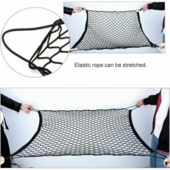 Rete Per Bagagliaio Per Auto Con 4 Ganci, Rete Per Bagagli Fissa In Nylon, Rete Elastica Per Portaoggetti Posteriore Per La Maggior Parte Delle Auto (Nero) -Offerta economica Michelin 98113915 3