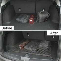 Rete Per Bagagliaio Per Auto Con 4 Ganci, Rete Per Bagagli Fissa In Nylon, Rete Elastica Per Portaoggetti Posteriore Per La Maggior Parte Delle Auto (Nero) -Offerta economica Michelin 98113915 5